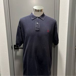 Ralph Lauren Polo Mens Shirt Adult L Blue Red Pony Rugby Cotton